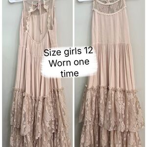 Girls Lace Tiered Dress